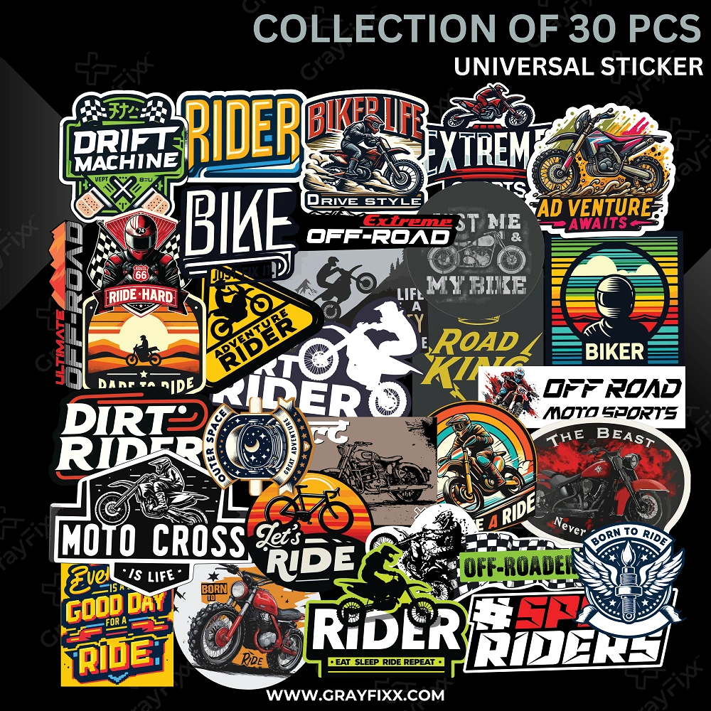Premium 30 Pcs Vinyl Sticker Collection | Universal Stickers Compatible with Laptop, Helmet, Bike, Car, Water Bottle, Phone & Travel Accessories, Waterproof, Precut Sticker, Pack of 30